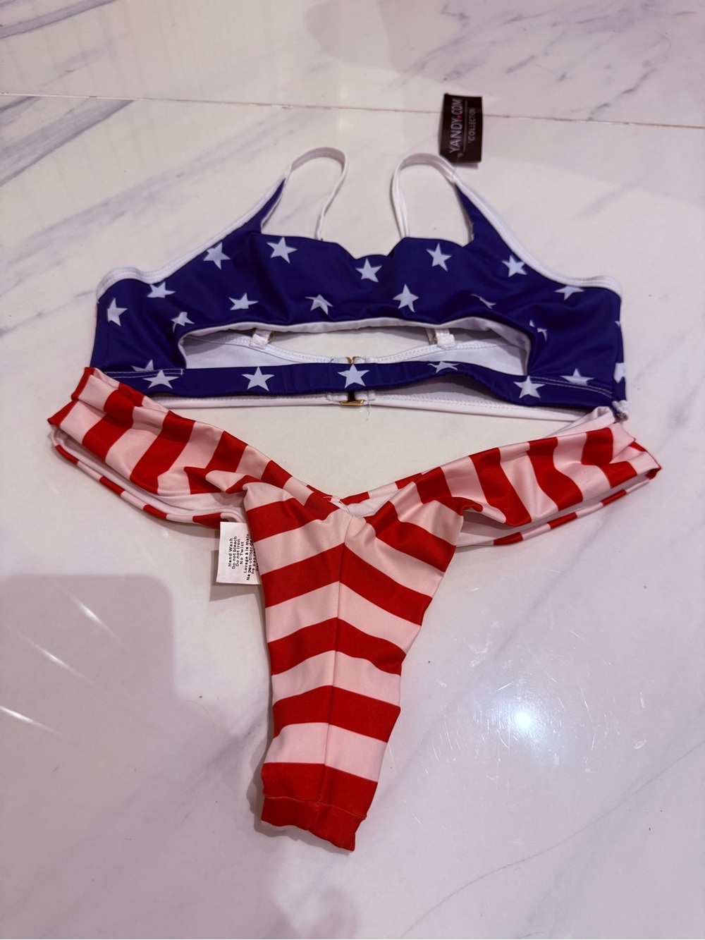 Yandy Red, White & Blue Star Stripe Bikini Set